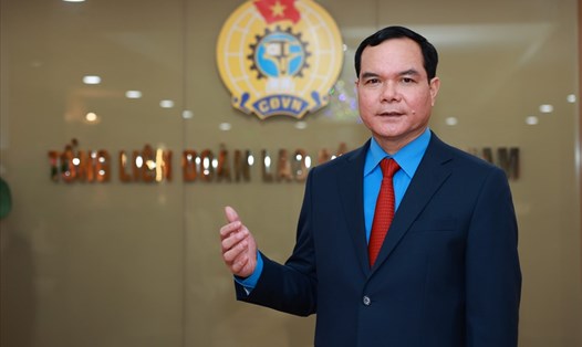 Ông Nguyễn Đình Khang - Uỷ viên Trung ương Đảng, Chủ tịch Tổng Liên đoàn Lao động Việt Nam. Ảnh: Hải Nguyễn