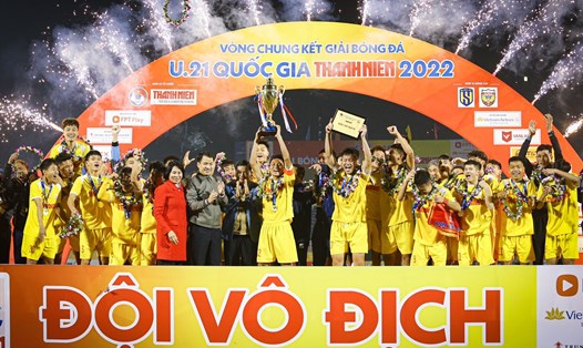 U21 vô địch quốc gia 2022, khép lại một năm thành công của Hà Nội FC. Ảnh: Thanh Vũ
