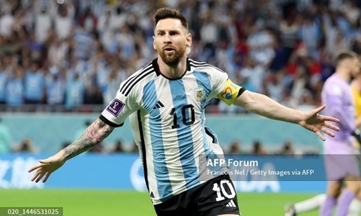 Messi tỏa sáng giúp Argentina thắng Australia với tỉ số 2-1. Ảnh: AFP