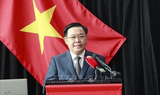 Chủ tịch Quốc hội Vương Đình Huệ phát biểu tại Diễn đàn hợp tác giáo dục Việt Nam - New Zealand. Ảnh: TTXVN