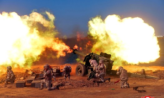 Triều Tiên đã khai hỏa hàng trăm quả đạn pháo trong ngày 5.12. Ảnh: AFP