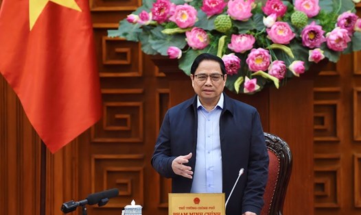 Thủ tướng Chính phủ Phạm Minh Chính phát biểu kết luận phiên họp Thường trực Chính phủ. Ảnh: Nhật Bắc
