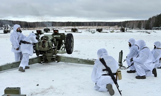 Lính nhập ngũ tham gia khoá huấn luyện ở Kostroma, Nga, ngày 25.11.2022. Ảnh: Sputnik