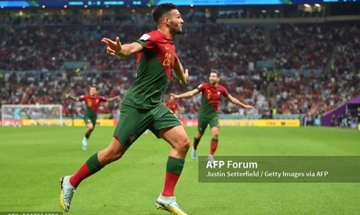 Goncalo Ramos là cầu thủ đầu tiên lập hat-trick tại World Cup 2022. Ảnh: AFP