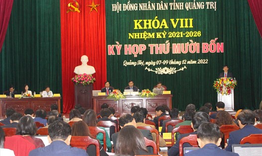 Kỳ họp thứ 14, khóa VIII, nhiệm kỳ 2021 – 2026 của Hội đồng nhân dân tỉnh Quảng Trị. Ảnh: HT.