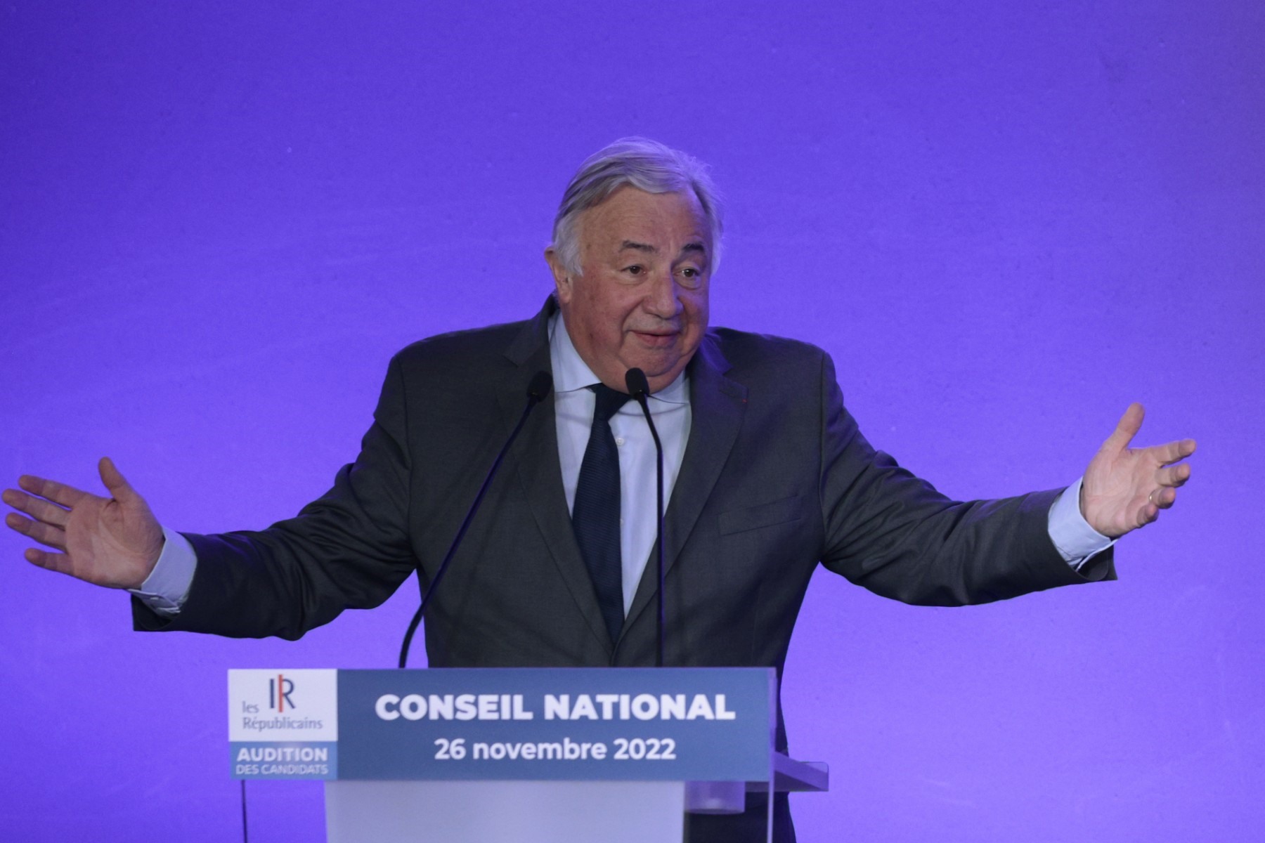 Chủ tịch Thượng viện Pháp Gerard Larcher trong một sự kiện ngày 26.11.2022. Ảnh: AFP