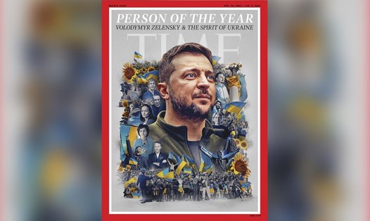 Time bình chọn Tổng thống Ukraina Volodymyr Zelensky là nhân vật của năm 2022. Ảnh bìa Time