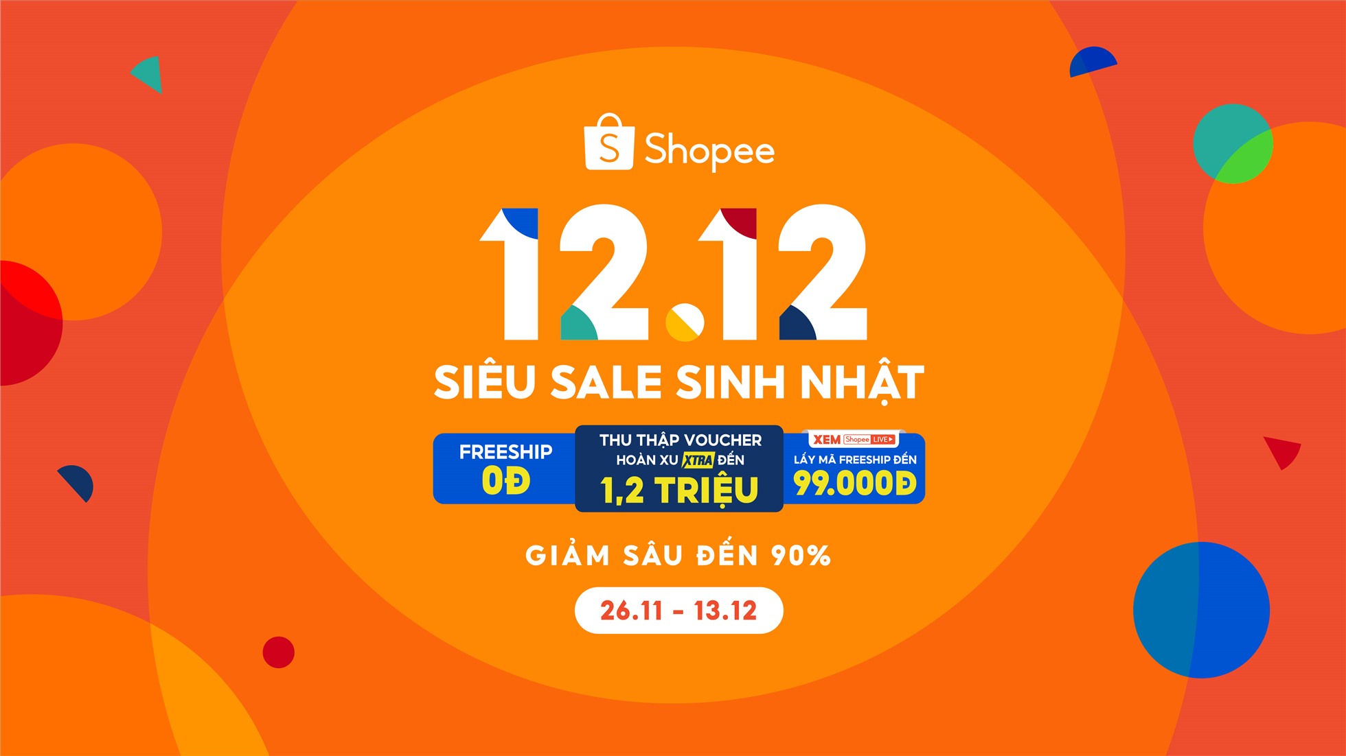 Sự kiện 12.12 Siêu Sale Sinh Nhật cùng Shopee với nhiều ưu đãi hấp dẫn. Ảnh: Shopee