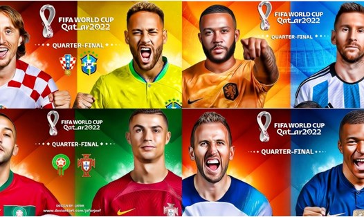 World Cup 2022 bước vào vòng tứ kết với 4 cặp đấu rất đáng chờ đợi. Ảnh: AFP
