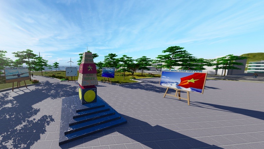 Hình ảnh giao diện trong triển lãm trực tuyến về Trường Sa. Ảnh chụp màn hình.