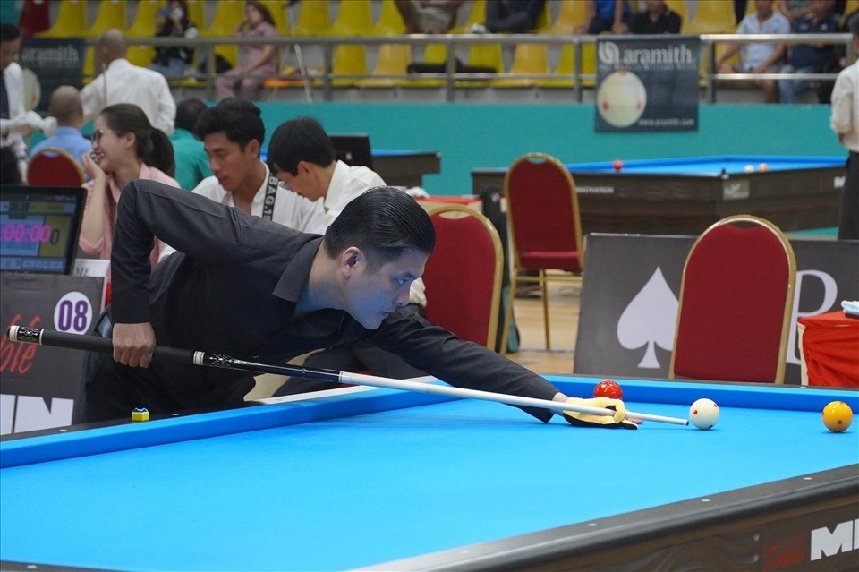 Một lượt cơ trong vòng 1 giải vô địch Biliard - Snoker Việt Nam năm 2021 được tổ chức tại Vũng Tàu. Ảnh: T.A
