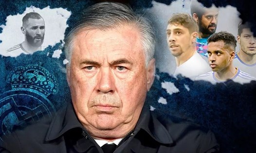 Huấn luyện viên Carlo Ancelotti dần thu hẹp những lựa chọn ở Real Madrid để gặp khó khăn khi Karim Benzema chấn thương. Ảnh: Marca