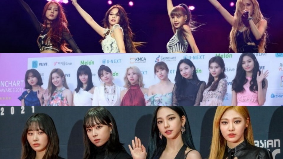 Nhóm nữ BlackPink - TWICE và aespa. Ảnh: AFP.