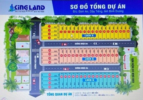 Sơ đồ Khu nhà ở Kingland Home City 5 các đối tượng vẽ để rao bán.