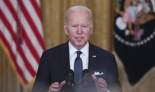 Tổng thống Joe Biden phát biểu hôm 15.2, nói rằng "chưa xác minh" thông tin Nga rút quân khỏi biên giới Ukraina. Ảnh: AFP/Getty