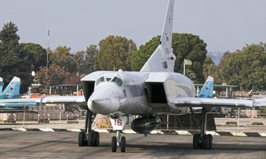 Oanh tạc cơ Tu-22M3 của không quân Nga đến Syria. Ảnh: Bộ Quốc phòng Nga