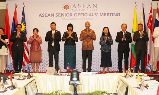 Hội nghị Quan chức Cao cấp (SOM) ASEAN đã trao đổi về những phát triển mới liên quan tới thực hiện Đồng thuận 5 ASEAN về Myanmar. Ảnh: Bộ Ngoại giao