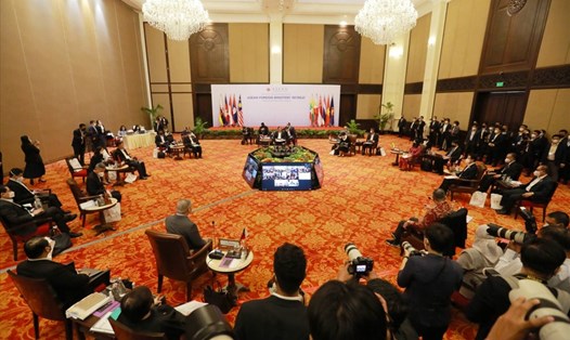 Quang cảnh Hội nghị hẹp các Bộ trưởng Ngoại giao ASEAN (AMMR). Ảnh: TTXVN