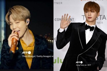 Bộ đôi idol Jimin - BTS, Kang Daniel. Ảnh: AFP.