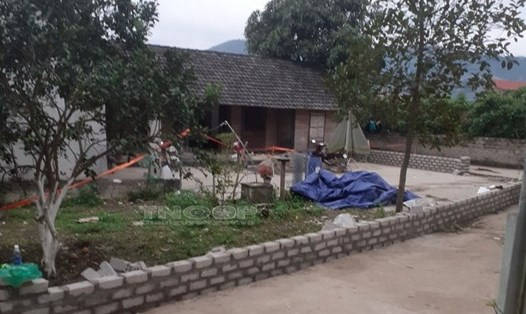 Hiện trường vụ bắn chết hàng xóm ở Thái Nguyên. Ảnh: CAT Thái Nguyên