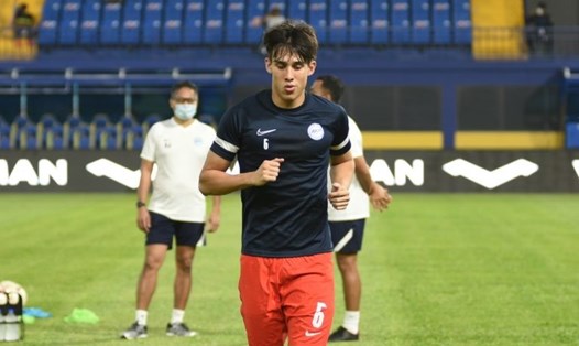 Đội trưởng U23 Singapore Jacob Mahler không thể thi đấu trước U23 Việt Nam vì nhiễm COVID-19. Ảnh: FAS