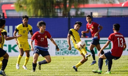U23 Lào tái đấu U23 Malaysia tại bảng B giải vô địch U23 Đông Nam Á 2022. Ảnh: FAM