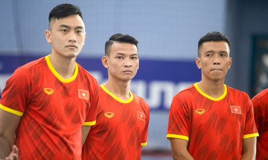 Thái Huy (giữa) trở lại tuyển futsal Việt Nam sau thời gian điều trị chấn thương. Ảnh: VFF