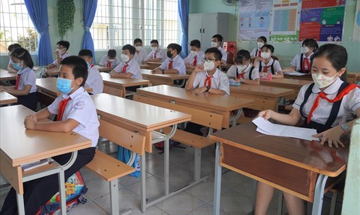 Học sinh Tiểu học trong lớp ở Bà Rịa - Vũng Tàu. Ảnh: T.A