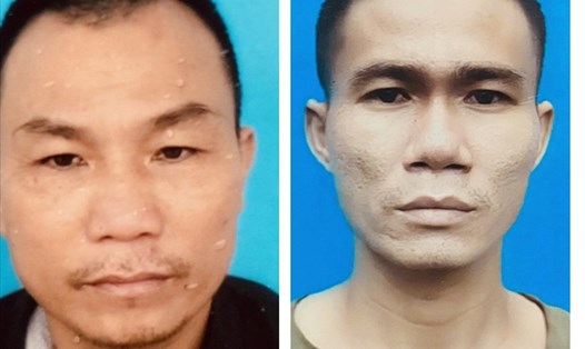 Đoàn Trân (trái ảnh) và Nguyễn Văn Tiềm bị truy nã vì khoét tường trốn khỏi nơi giam. Ảnh: CA.