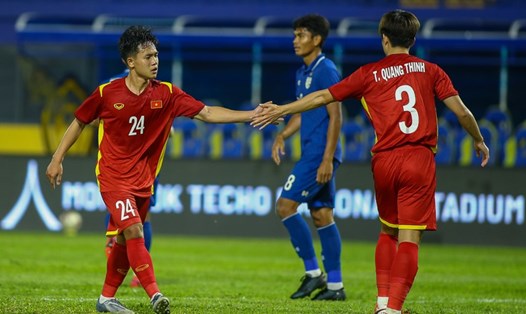 U23 Việt  Nam trong chiến thắng trước U23 Thái Lan. Ảnh: VFF