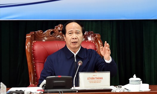 Phó Thủ tướng Chính phủ Lê Văn Thành phát biểu tại cuộc làm việc. Ảnh: Đức Tuân