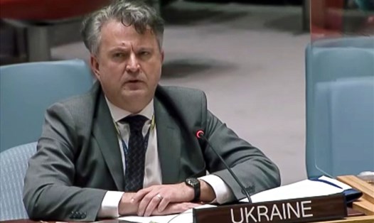 Đại sứ Ukraina tại Liên Hợp Quốc Sergiy Kyslytsya. Ảnh: UNTV