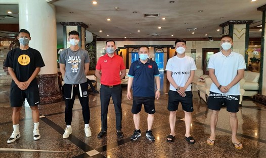4 cầu thủ Trần Liêm Điều, Võ Nguyên Hoàng, Hồ Khắc Lương và Đoàn Anh Việt đã hội quân cùng U23 Việt Nam. Ảnh: VFF