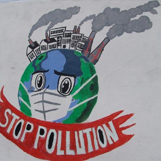 Biến tường bẩn thành tranh vẽ tuyên truyền bảo vệ môi trường