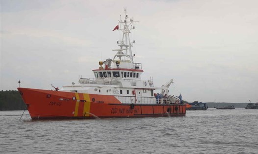 Tàu SAR 413 thường trực tại Vũng Tàu khẩn trương rời bến đi cứu nạn thuyền viên tàu VANDON ACE. Ảnh: TKCN