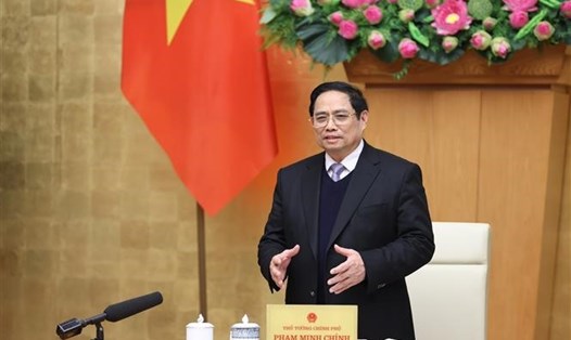 Thủ tướng Chính phủ Phạm Minh Chính chủ trì cuộc họp của Thường trực Chính phủ. Ảnh: Dương Giang