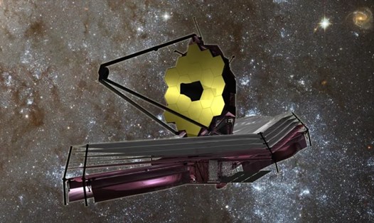 Hình minh họa kính viễn vọng không gian James Webb trong không gian. Ảnh: NASA