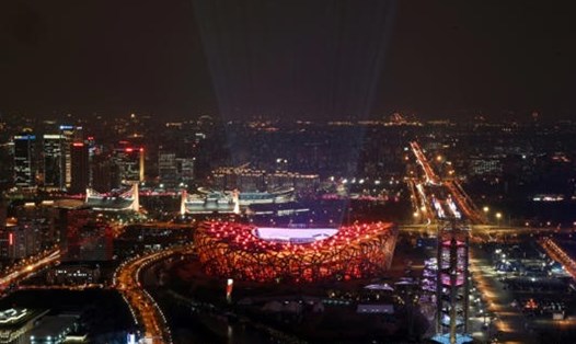 Sân vận động Tổ chim, nơi diễn ra khai mạc Olympic Bắc Kinh 2022 vào tối 4.2. Ảnh: AFP
