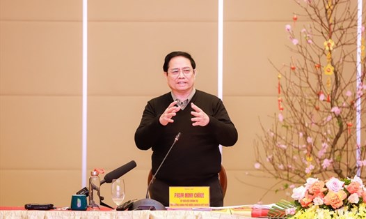 Thủ tướng Chính phủ Phạm Minh Chính yêu cầu thi công dự án cao tốc Bắc Nam đúng tiến độ, bảo đảm chất lượng. Ảnh: Thành Duy/BNA