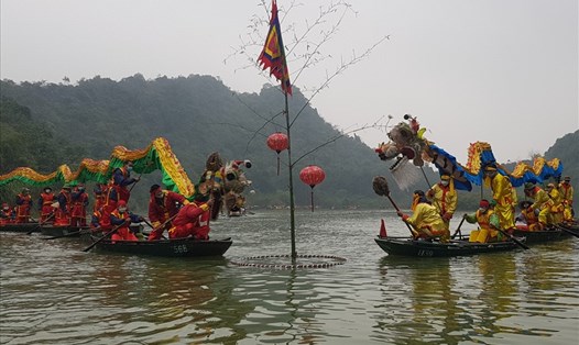 Lễ rước nước - nghi lễ quan trọng trong Lễ hội chùa Bái Đính (Ninh Bình). Ảnh: NT
