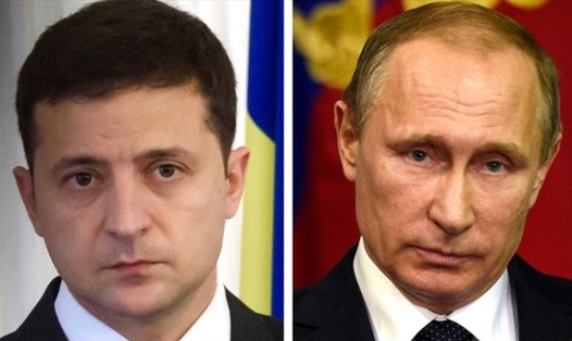 Tổng thống Ukraina Volodymyr Zelensky (trái) và Tổng thống Nga Vladimir Putin. Ảnh: AFP