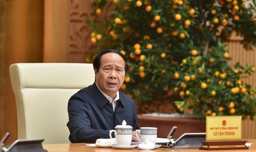 Phó Thủ tướng Lê Văn Thành phát biểu tại cuộc họp. Ảnh: Đức Tuân