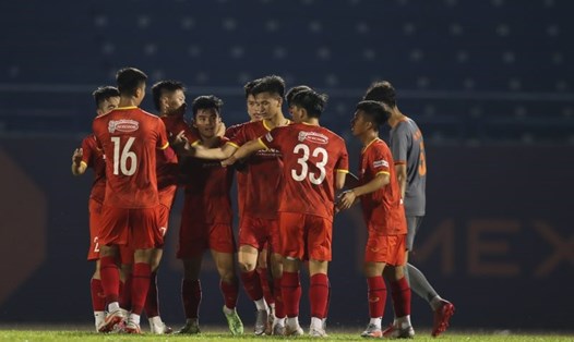 U23 Việt Nam có chiến thắng không dễ dàng trước U19 Bình Dương. Ảnh: VFF