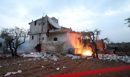 Thủ lĩnh IS bị tiêu diệt trong căn nhà này ở Syria. Ảnh: AFP
