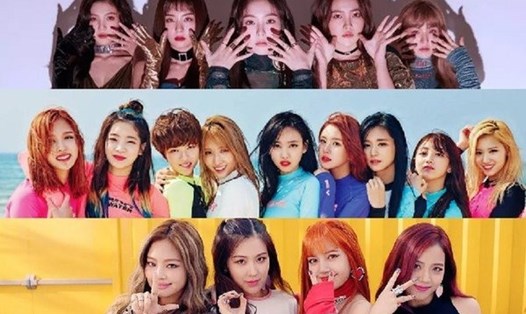 Blackpink, TWICE và Red Velvet được khán giả Hàn quan tâm suốt 5 năm qua. Ảnh: Xinhua.