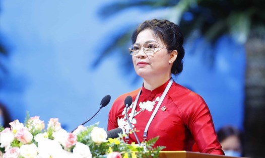 Bà Hà Thị Nga tái đắc cử Chủ tịch Hội Liên hiệp phụ nữ Việt Nam khoá XIII. Ảnh: PV