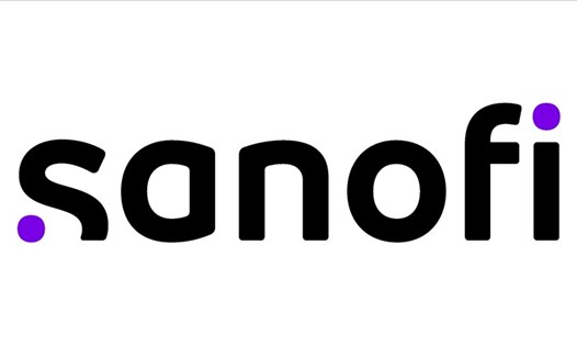 Logo mới của Sanofi với hai chấm tròn màu tím được lấy cảm hứng từ hành trình khám phá khoa học