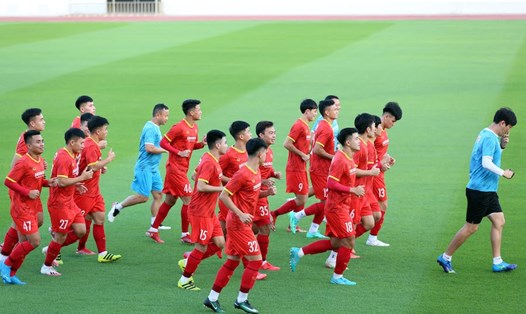 Tuyển Việt Nam hội quân chuẩn bị cho 2 lượt trận cuối tại vòng loại thứ 3 World Cup 2022. Ảnh: VFF