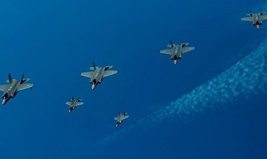 Các máy bay chiến đấu F-35 trong cuộc tập trận ở Địa Trung Hải năm 2019. Ảnh: Lực lượng Phòng vệ Israel
