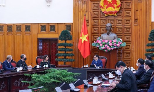 Thủ tướng Phạm Minh Chính tiếp Đại sứ New Zealand tại Việt Nam Tredene Dobson. Ảnh: VGP